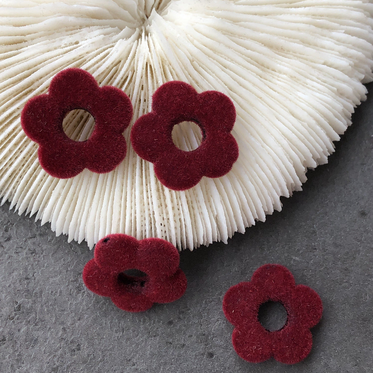 Wholesale 10PCS Flocking Small Flowers DIY Jewelry Accessories Beads